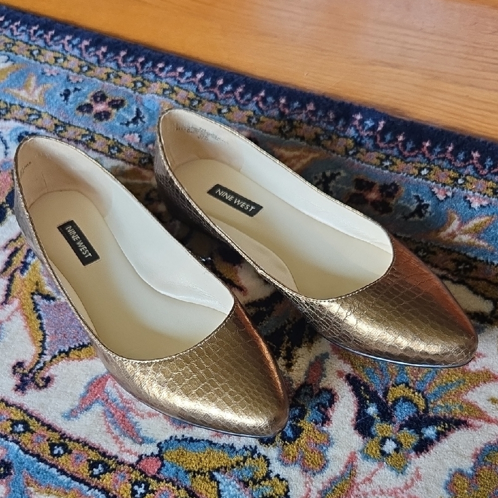 Nine West Metallic Bronze Flats